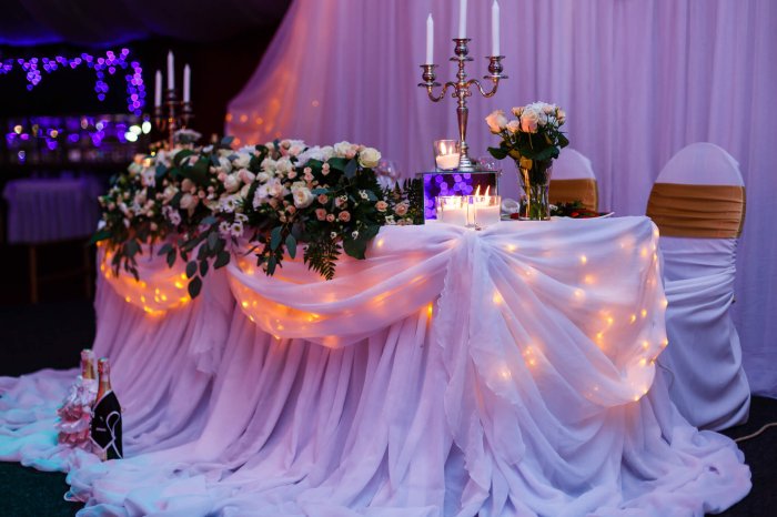 Bride and groom table decor ideas