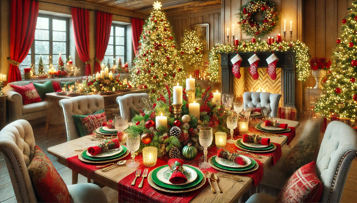 Christmas dining room table decor