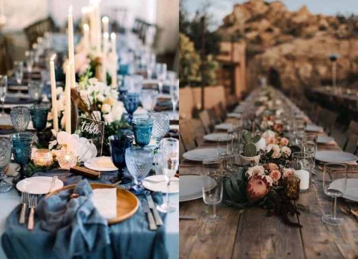 Wood table decor for wedding