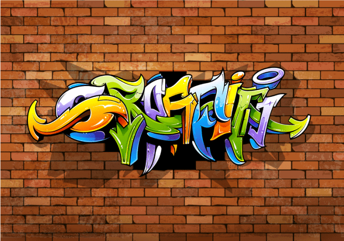 Graffiti art wall decor