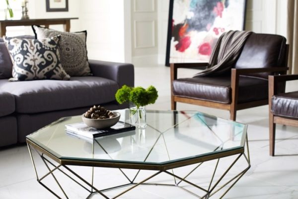 3 arm glass decor fluted table