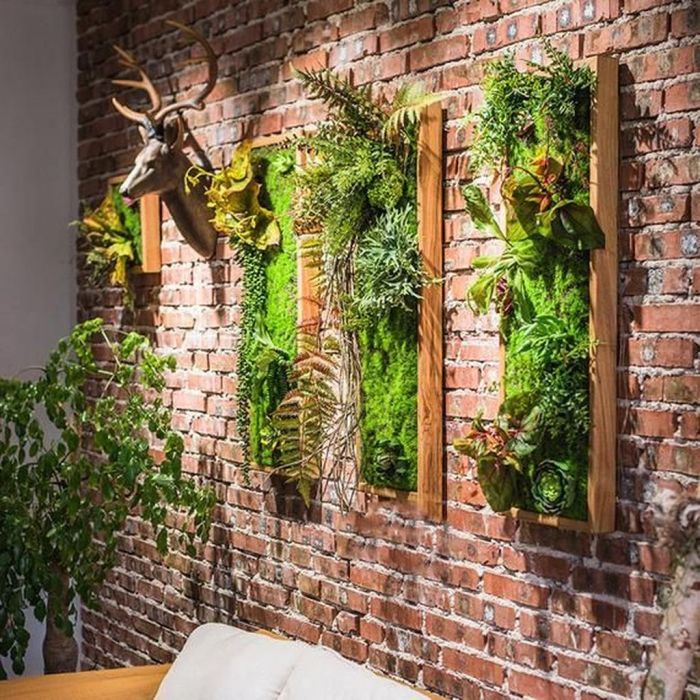 Faux greenery wall decor