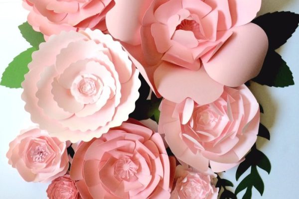 Paper flower wall decor