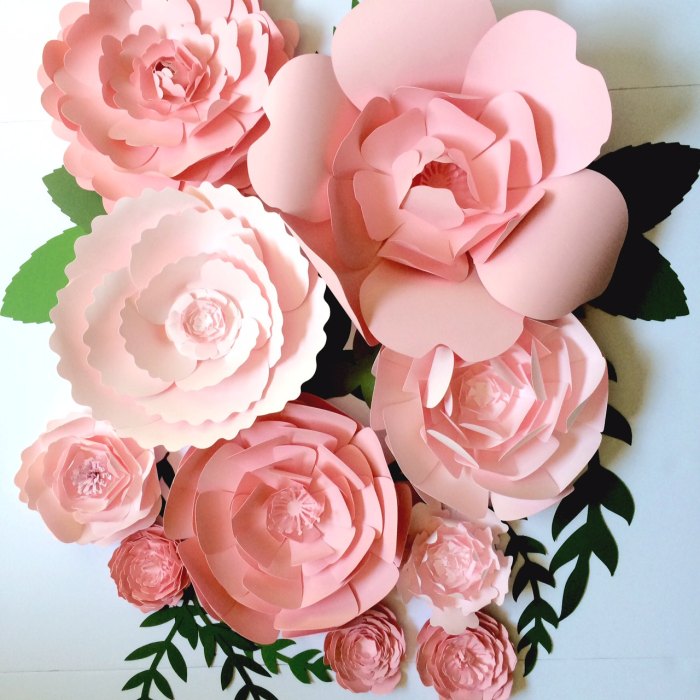 Paper flower wall decor