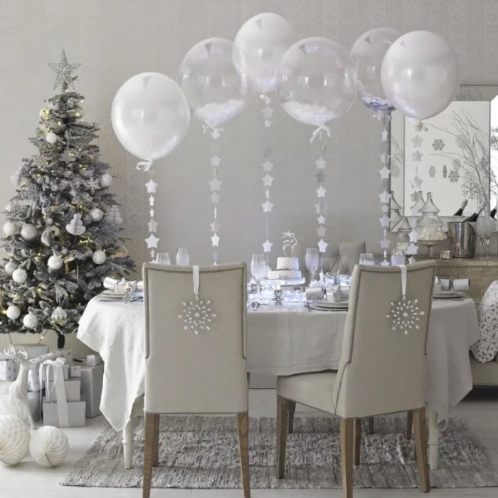 Silver and white table decor