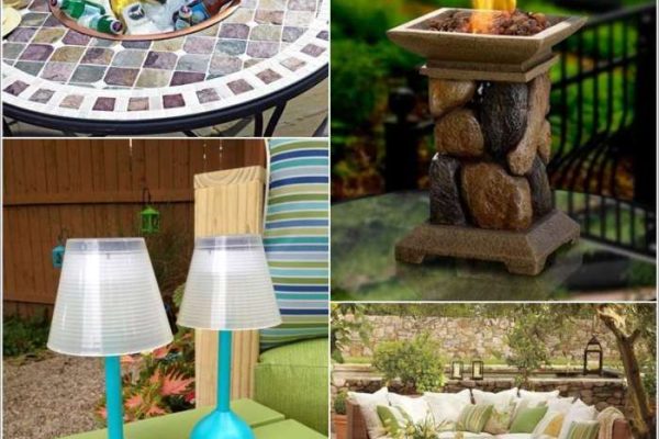 Outdoor patio table decor