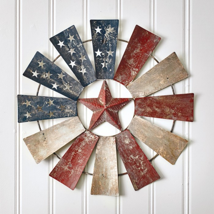 Metal windmill wall decor