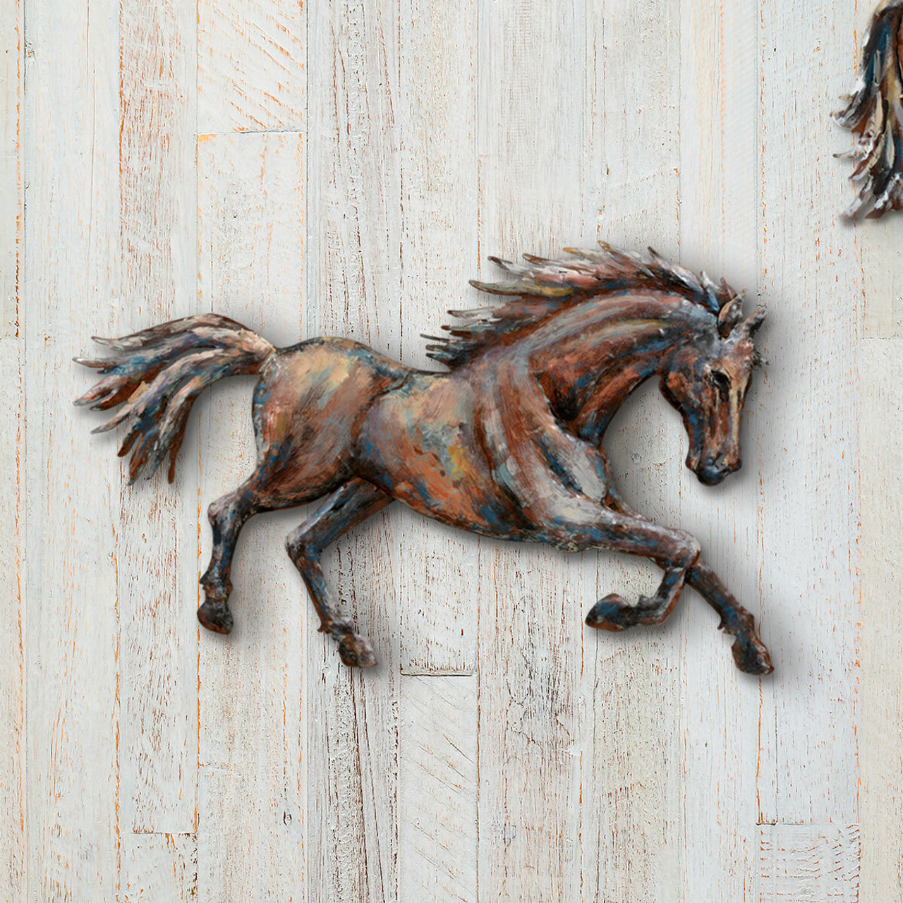 Metal horse wall decor