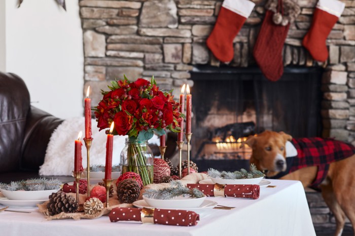 Christmas decor center table