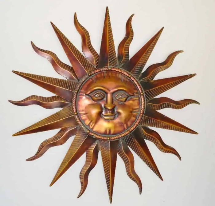 Metal wall decor sun