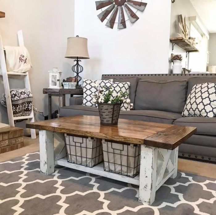 Coffee table decor farmhouse