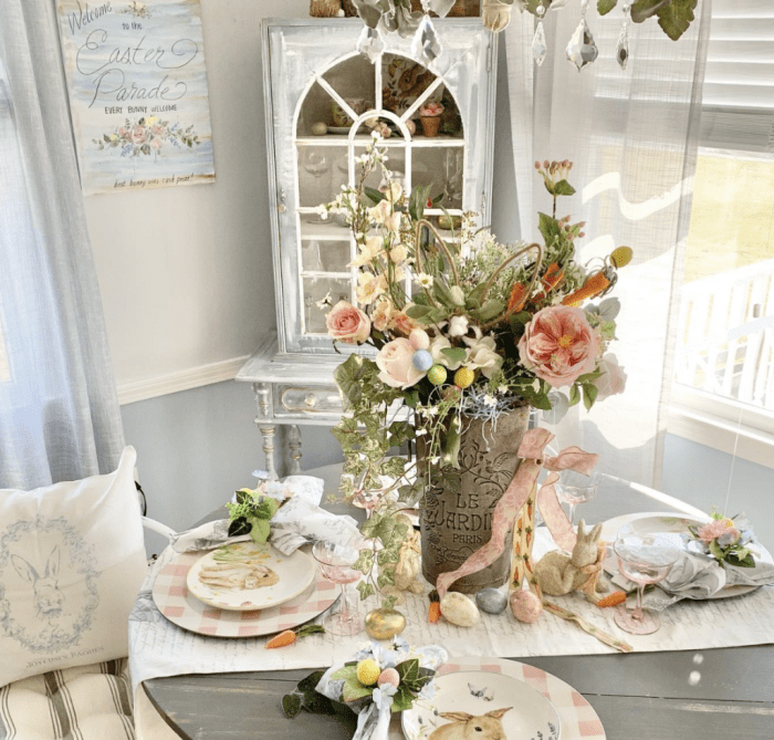 Simple easter table decor