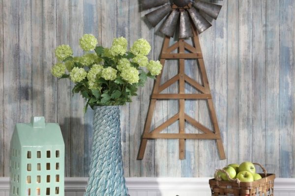 Metal windmill wall decor