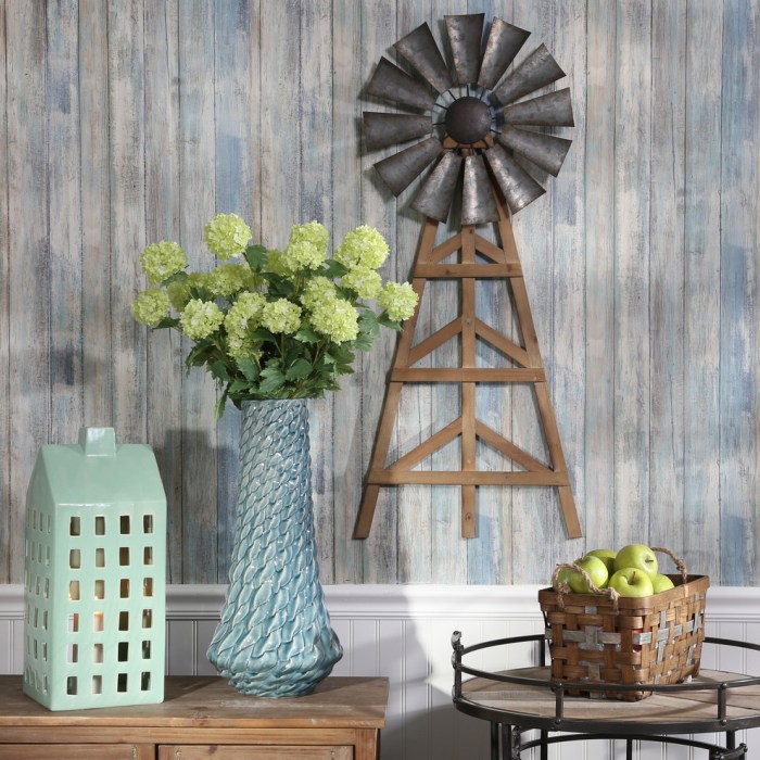 Metal windmill wall decor