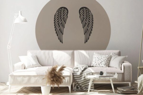 Large angel wings wall decor