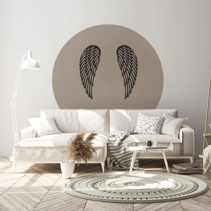 Large angel wings wall decor