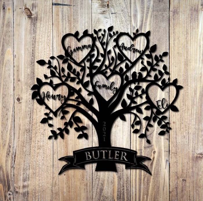 Family tree metal wall decor