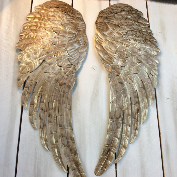 Large angel wings wall decor