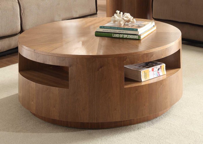 Circular coffee table decor